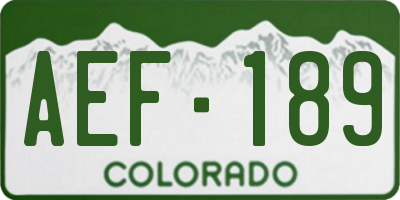 CO license plate AEF189