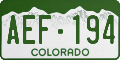 CO license plate AEF194