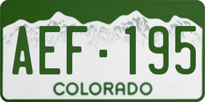 CO license plate AEF195