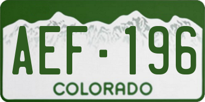 CO license plate AEF196