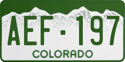 CO license plate AEF197