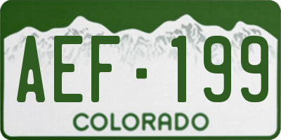 CO license plate AEF199
