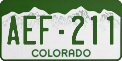 CO license plate AEF211