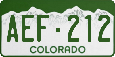 CO license plate AEF212