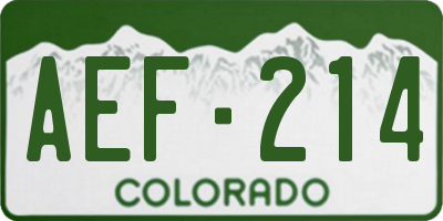 CO license plate AEF214