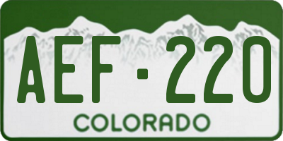 CO license plate AEF220