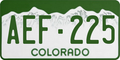 CO license plate AEF225