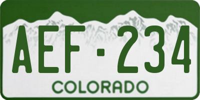 CO license plate AEF234