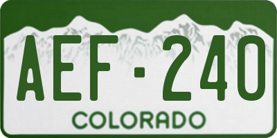 CO license plate AEF240
