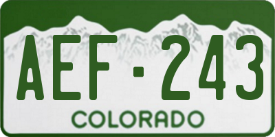 CO license plate AEF243