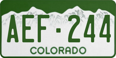 CO license plate AEF244