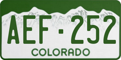 CO license plate AEF252