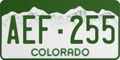 CO license plate AEF255