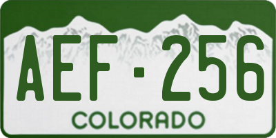 CO license plate AEF256