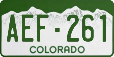 CO license plate AEF261