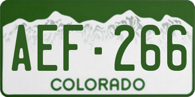 CO license plate AEF266