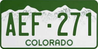 CO license plate AEF271