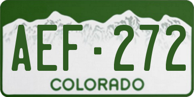 CO license plate AEF272