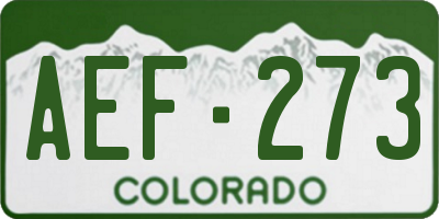CO license plate AEF273