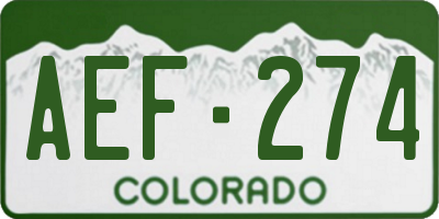 CO license plate AEF274