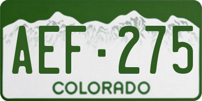 CO license plate AEF275