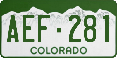 CO license plate AEF281