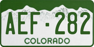CO license plate AEF282