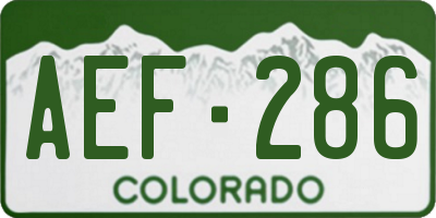 CO license plate AEF286