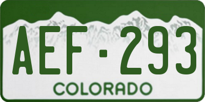 CO license plate AEF293