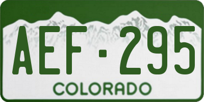 CO license plate AEF295