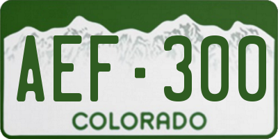 CO license plate AEF300