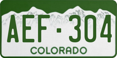 CO license plate AEF304