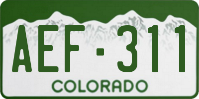 CO license plate AEF311