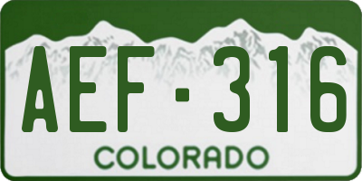 CO license plate AEF316