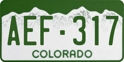 CO license plate AEF317