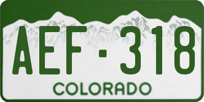 CO license plate AEF318