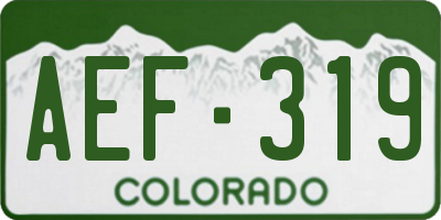 CO license plate AEF319