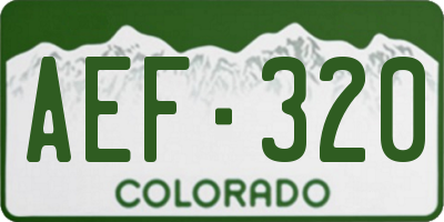 CO license plate AEF320