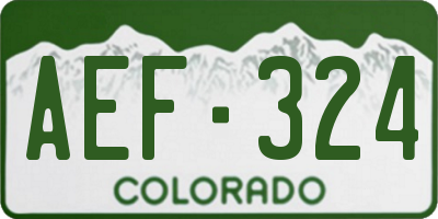 CO license plate AEF324