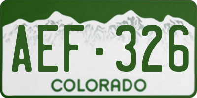 CO license plate AEF326