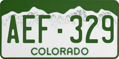 CO license plate AEF329