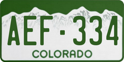 CO license plate AEF334