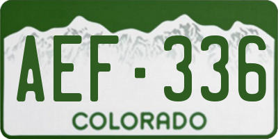 CO license plate AEF336