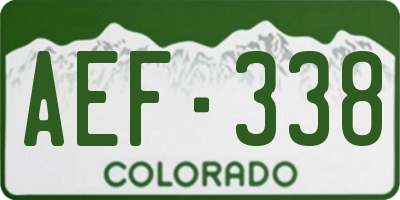 CO license plate AEF338
