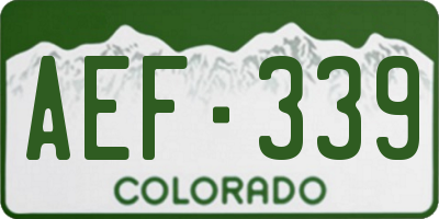 CO license plate AEF339