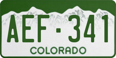 CO license plate AEF341