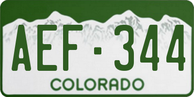 CO license plate AEF344