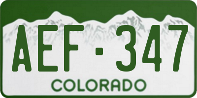 CO license plate AEF347