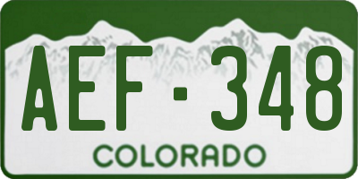 CO license plate AEF348