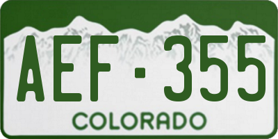 CO license plate AEF355